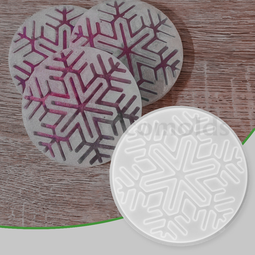 SILICOMOLDS - 4" SNOW FLAKES COASTER - 282-RM
